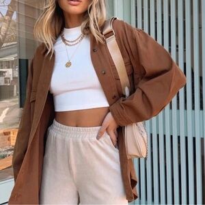 Princess Polly Neve Oversized Shacket Top